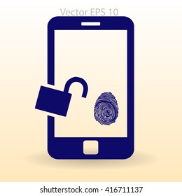 The telephone access fingerprint vector illustration
