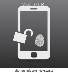 The telephone access fingerprint vector illustration