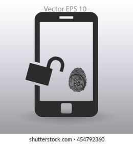 The telephone access fingerprint vector illustration