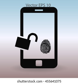 The telephone access fingerprint vector illustration