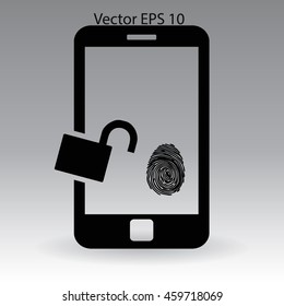 The telephone access fingerprint vector illustration