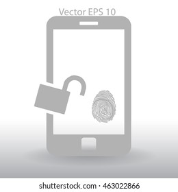 The telephone access fingerprint vector illustration