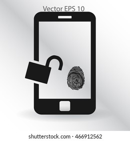 The telephone access fingerprint vector illustration