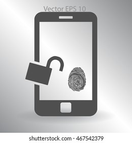 The telephone access fingerprint vector illustration