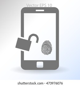 The telephone access fingerprint vector illustration