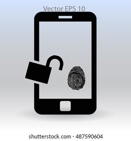 The telephone access fingerprint vector illustration