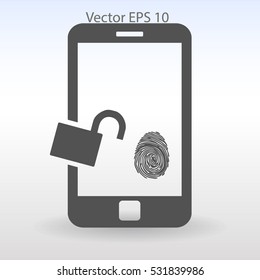 The telephone access fingerprint vector illustration