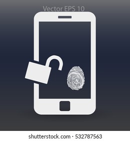 The telephone access fingerprint vector illustration
