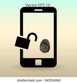 The telephone access fingerprint vector illustration