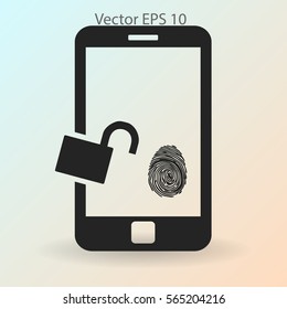 The telephone access fingerprint vector illustration