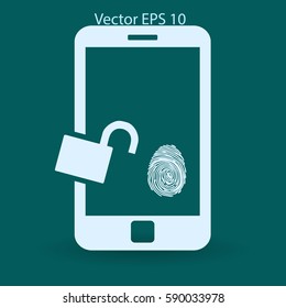 The telephone access fingerprint vector illustration