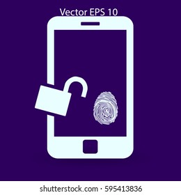 The telephone access fingerprint vector illustration
