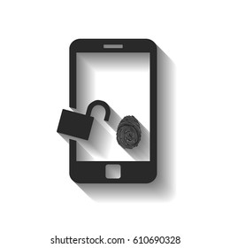 The telephone access fingerprint vector illustration