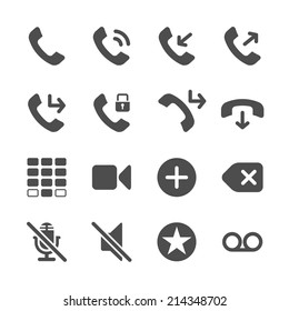 telephone application icon set, vector eps10.