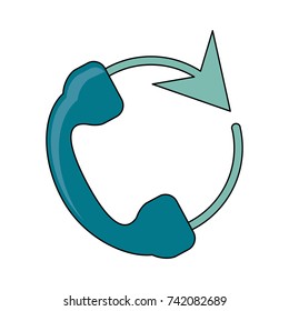 telephone and arrow icon image 