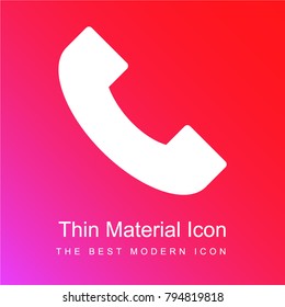 Telephone auricular red and pink gradient material white icon minimal design