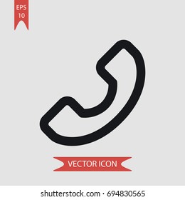 Telephone auricular vector icon, illustration symbol