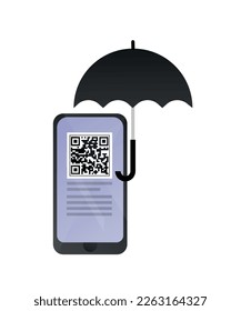 telephone barcode system. password protection. digital security concept vector.

