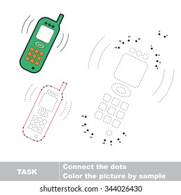 Telephone to be traced. Vector numbers game. 
