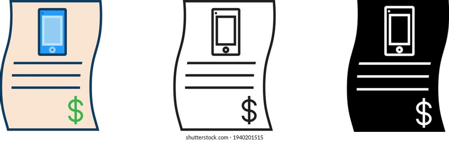  Telephone Bill icon , vector illustration