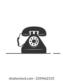 Telephone Black Line  Fill Vector Icon stock illustration