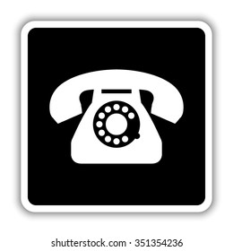telephone - black vector icon