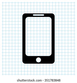 Telephone - black vector icon
