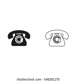 telephone  - black vector icon