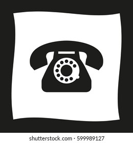 telephone  - black vector icon