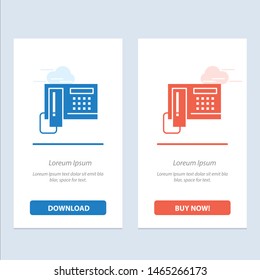 Telephone Blue and Red Download and Buy Now web Widget Card Template. Vector Icon Template background