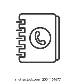 Telephone Book thin liner icon vector.