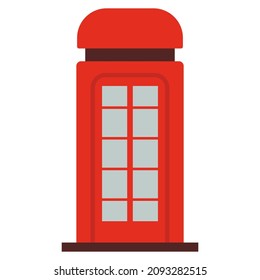 telephone booth flat clipart vector illustration