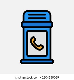 Telephone booth icon in filled line style about communication, use for website mobile app presentation