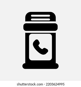Telephone booth icon in solid style about communication, use for website mobile app presentation