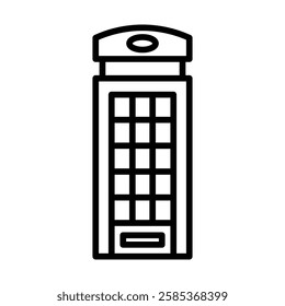 telephone booth icon Vector illustration in black