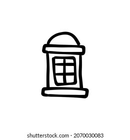 telephone booth icon in vector. Logotype - Doodle