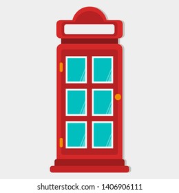 telephone booth isolated vector illustration