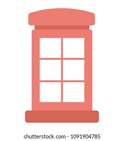 
A telephone booth for public calling
