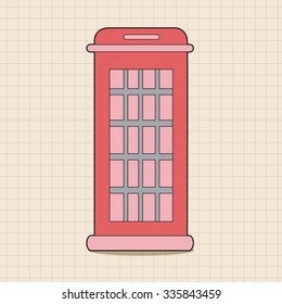 Telephone booth theme elements vector,eps