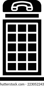 Icono de vector de la cabina telefónica. Se puede usar para imprimir, móviles y aplicaciones web.