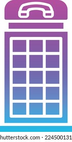 Icono de vector de la cabina telefónica. Se puede usar para imprimir, móviles y aplicaciones web.
