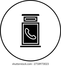 Telefonkabine, Vektorsymbol. Kann für Druck-, Mobil- und Web-Anwendungen verwendet werden.