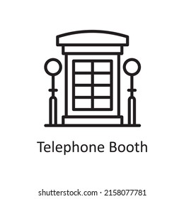 Telephone Booth vector outline Icon Design illustration. City elements Symbol on White background EPS 10 File