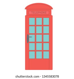 telephone box flat illustration on white