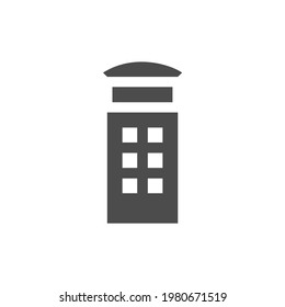 Telephone Box Icon Black and White Vector Graphic