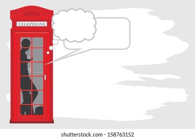 Telephone box isolated on the abstract background. Vector