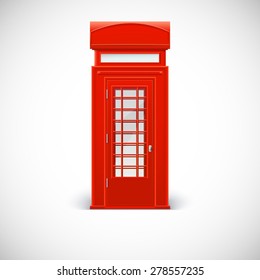 Telephone box, Londone style. Vector illustration isolated on a white background