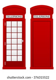 Telephone box on a white background.