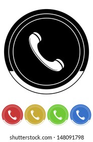 Telephone button retro colors