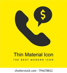 Telephone call bright yellow material minimal icon or logo design